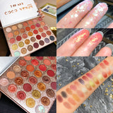 Brand Cosmetics 35 Color Shimmer Matte Eye Shadow Palette Glitter Highlight Metallic Eyeshadow Power Pigmented Waterproof Makeup