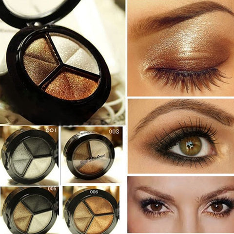 Smoky Eyeshadow Pallet Makeup 3 Colors Natural Matte Eye Shadow Palette Nude Eye Shadow Glitter with Brush
