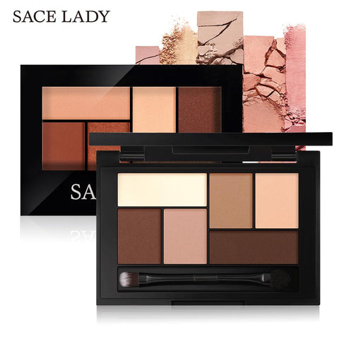 SACE LADY Matte Eyeshadow Palette MakeUp 8 Colors Glitter Eye Shadow With Brush Make Up Long Lasting Waterproof Natural Cosmetic