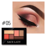 SACE LADY Matte Eyeshadow Palette MakeUp 8 Colors Glitter Eye Shadow With Brush Make Up Long Lasting Waterproof Natural Cosmetic