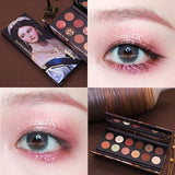 HOJO 12 Color Aristocratic Painting Eyeshadow Palette Shimmer Matte Pigmented Eye Shadow Powder Makeup Glitter Crystal Eyeshadow