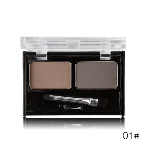 Brand Double Color Eyebrow Powder Makeup Palette Natural Brown Eye Brow Enhancers 3D Eye Brows Shadow Cake Beauty Kit with Brush