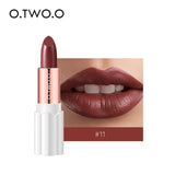 O.TWO.O Semi Velvet Lipstick Nude Rich Color Waterproof Moisturizing Long Lasting Lightweight Lips Makuep 12 Colors