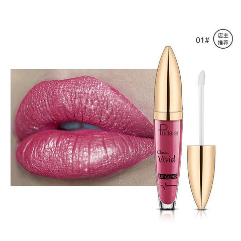 Pudaier diamond glitter lip gloss sparky shiny pigment 18colors waterproof long lasting red blue black lipstick liquid gel PD021