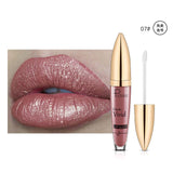 Pudaier diamond glitter lip gloss sparky shiny pigment 18colors waterproof long lasting red blue black lipstick liquid gel PD021