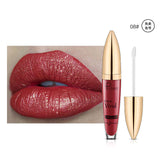 Pudaier diamond glitter lip gloss sparky shiny pigment 18colors waterproof long lasting red blue black lipstick liquid gel PD021