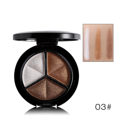 Smoky Eyeshadow Pallet Makeup 3 Colors Natural Matte Eye Shadow Palette Nude Eye Shadow Glitter with Brush
