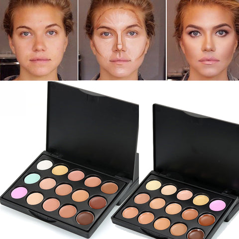 2019 Popfeel Marke Make-Up Farbe Corrector Volle Abdeckung Corretive Lange Anhaltende Gesicht Konturierung Make-Up 15 Farben Concealer Palette