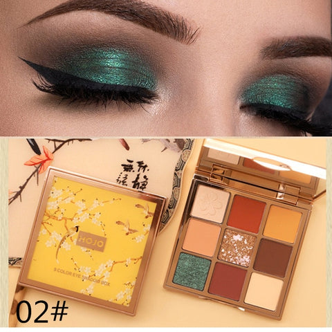 HOJO brand 9 Colors Eye Shadow makeup Palette Baked Shimmer Matte nude Eyeshadow Waterproof Glitter Powder Beauty Cosmetics