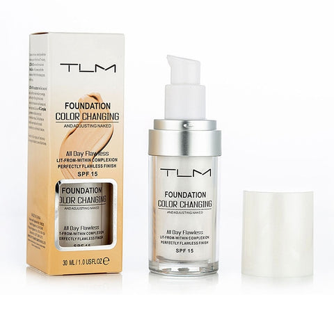 TLM 30ML Magic Color Changing Liquid Foundation Makeup Base Nude Face Cover Concealer Long Lasting Makeup Skin Tone Foundation