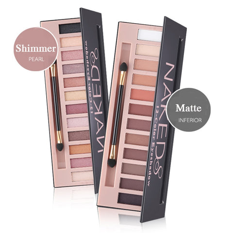 Marke 12 Farben Schimmern Matt Nude Lidschatten Make-Up Palette Pigmentierte Langlebig Lidschatten Natürliche Augen Kosmetik Mit Pinsel
