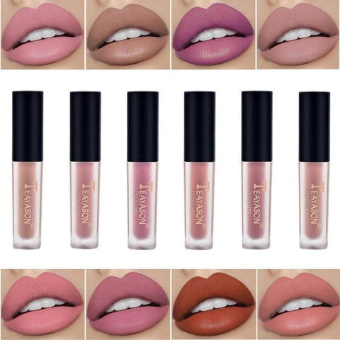 TEAYASON 1pc frauen Mode Flüssigkeit Matte Lippenstift Samt Lipgloss Nude Make-Up Matte Samt Natürliche Feuchtigkeitscreme Lip Glossen