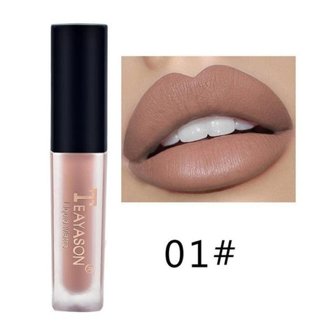 TEAYASON 1pc frauen Mode Flüssigkeit Matte Lippenstift Samt Lipgloss Nude Make-Up Matte Samt Natürliche Feuchtigkeitscreme Lip Glossen