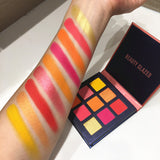 9 cores amarelo beleza vitrificada maquiagem sombra palete pincéis de maquiagem shimmer pigmentado sombra paleta compõem paleta