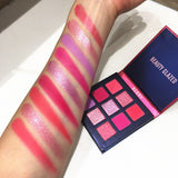 9 cores amarelo beleza vitrificada maquiagem sombra palete pincéis de maquiagem shimmer pigmentado sombra paleta compõem paleta