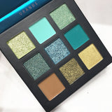 9 cores amarelo beleza vitrificada maquiagem sombra palete pincéis de maquiagem shimmer pigmentado sombra paleta compõem paleta